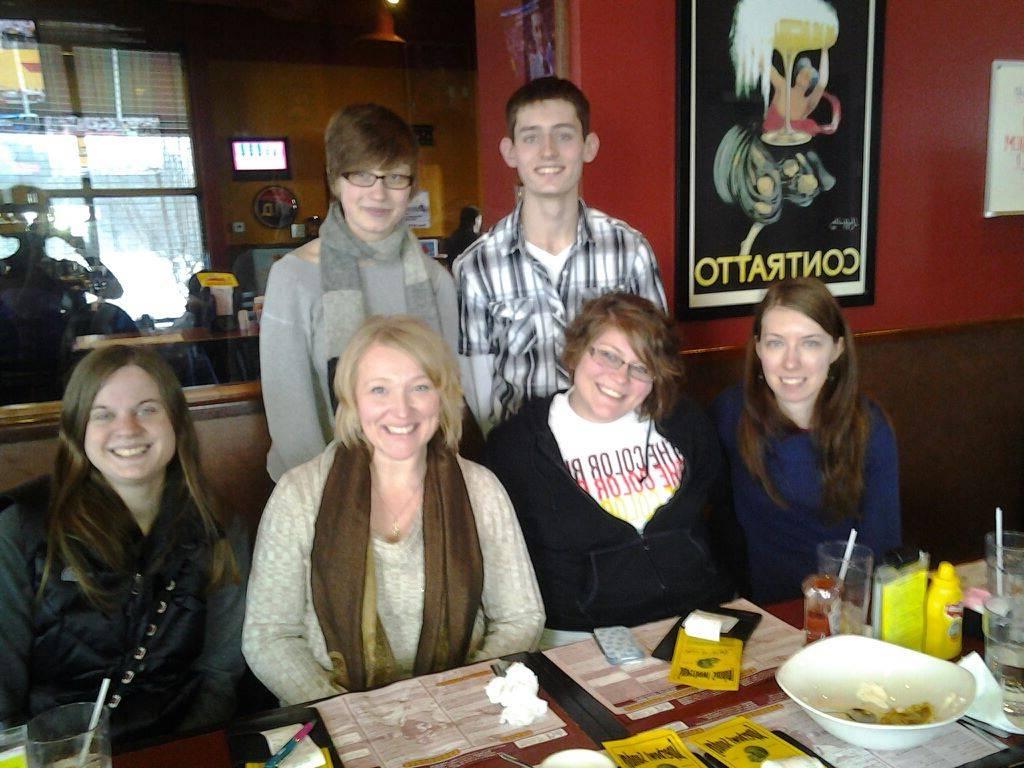 A photo of the GVSU studio from 2013 - with Kelsey Wilcox, Jana Zilova, Richie Arndorfer, Cassie Negron, Julia Gjebic, and Marlen Vavrikova.